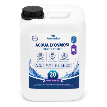 Aquariumline Acqua d’Osmosi Reef & Fresh 20 Litri – acqua osmotica per acquari marini e d' acqua dolce
