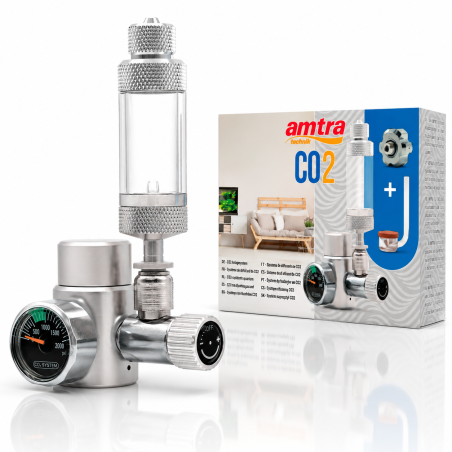 Amtra CO2 System Pro - Riduttore di pressione con contabolle e diffusore