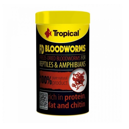 Tropical FD Blood Worms 100ml/7gr – Chironomus liofilizzato per rettili e anfibi