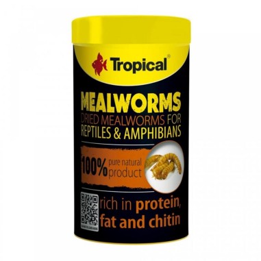 Tropical Meal Worms - Camole della Farina Essicate per Rettili e Grossi Pesci 250ml / 30gr