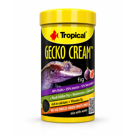 Tropical Gecko Cream Fig 100ml/50gr – alimento completo all’albicocca per gechi frugivori e insettivori
