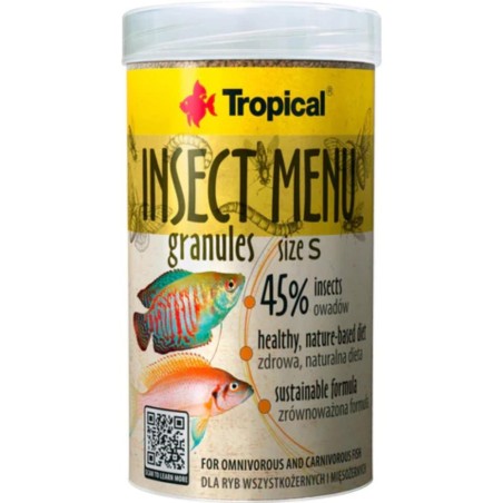 Tropical Insect Menu Granules size S 1,2mm 250ml/135gr - alimento in granuli a base di insetti per pesci d'acqua dolce