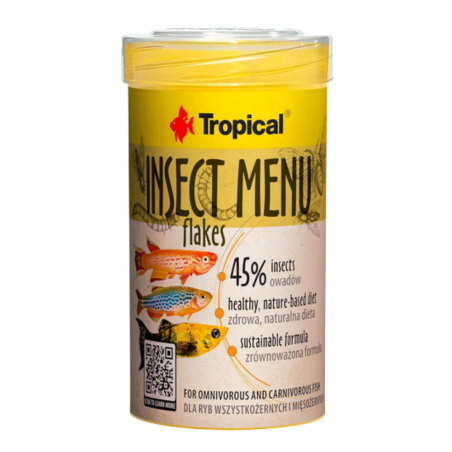 Tropical Insect Menu Flakes 100ml/20gr - alimento in fiocchi a base di insetti per pesci d'acqua dolce