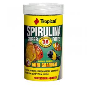 Tropical Spirulina Super Mini Granulat 100ml/55gr - Vegetable food in the form of fine granules with high content (36%) of Spirulina platensis algae for young African cichlids