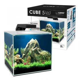 Ciano Cube 5 cm18,1x18,1x22,2h 5 litri - nano acquario completo di filtro e illuminazione LED