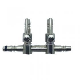 Air AquariumLine Faucet Metal Lever to 2 outputs with flow control for each exit
