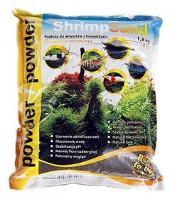 AquaArt Shrimp Sand Powder Black 1,8kg - substrato fine di origine vulcanita per gamberetti