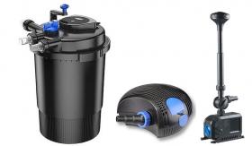 SunSun Kit PRO CPF per laghetti fino a 20000 litri con filtro pressurizzato, UV-C integrato, pompa di risalita professionale e giochi d'acqua