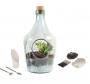 Bottle Garden Holed Set 3L cm24,2x24,2x41h - terrario in bottiglia di vetro con foro più kit di allestimento
